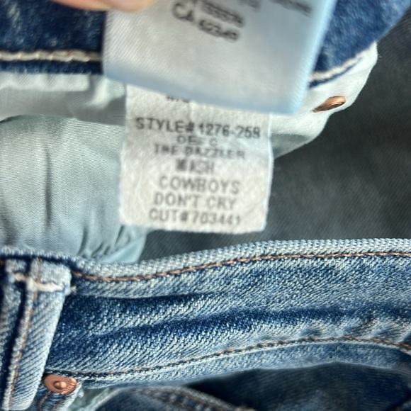 MOTHER THE DAZZLER “cowboys don’t cry” wash DENIM BLUE JEANS SIZE 29 - Picture 8 of 15